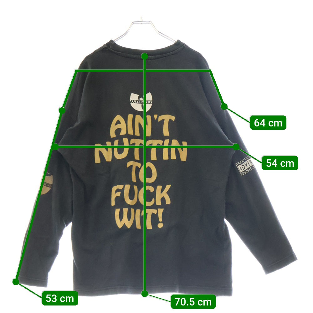 VINTAGE(ヴィンテージ) 90s WU-TANG CLAN AIN'T NUTTIN TO FUCK WIT! PYRAMID Tシャツ 長袖カットソー ブラック