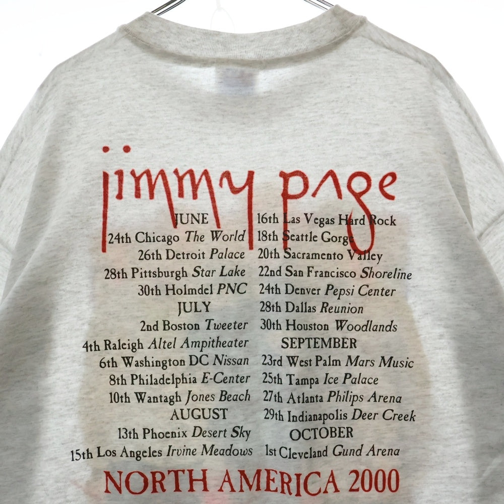 VINTAGE(ヴィンテージ) 00s LED ZEPPELIN JIMMY PAGE NORTH AMERICA TOUR 2000 ZOSO Tシャツ 半袖カットソー グレー