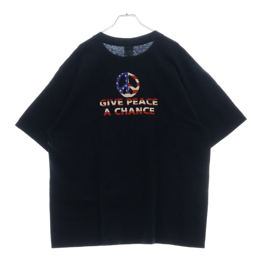 VINTAGE(ヴィンテージ) 00s LENNON GIVE PEACE A CHANCE レノン Tシャツ 半袖カットソー ネイビー