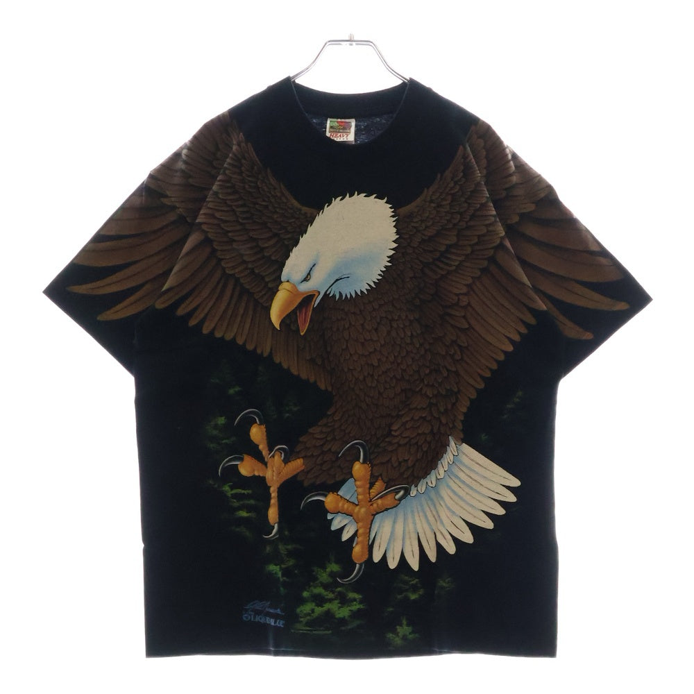 VINTAGE(ヴィンテージ) 90s EAGLE イーグル オーバープリント Tシャツ 半袖カットソー ブラック