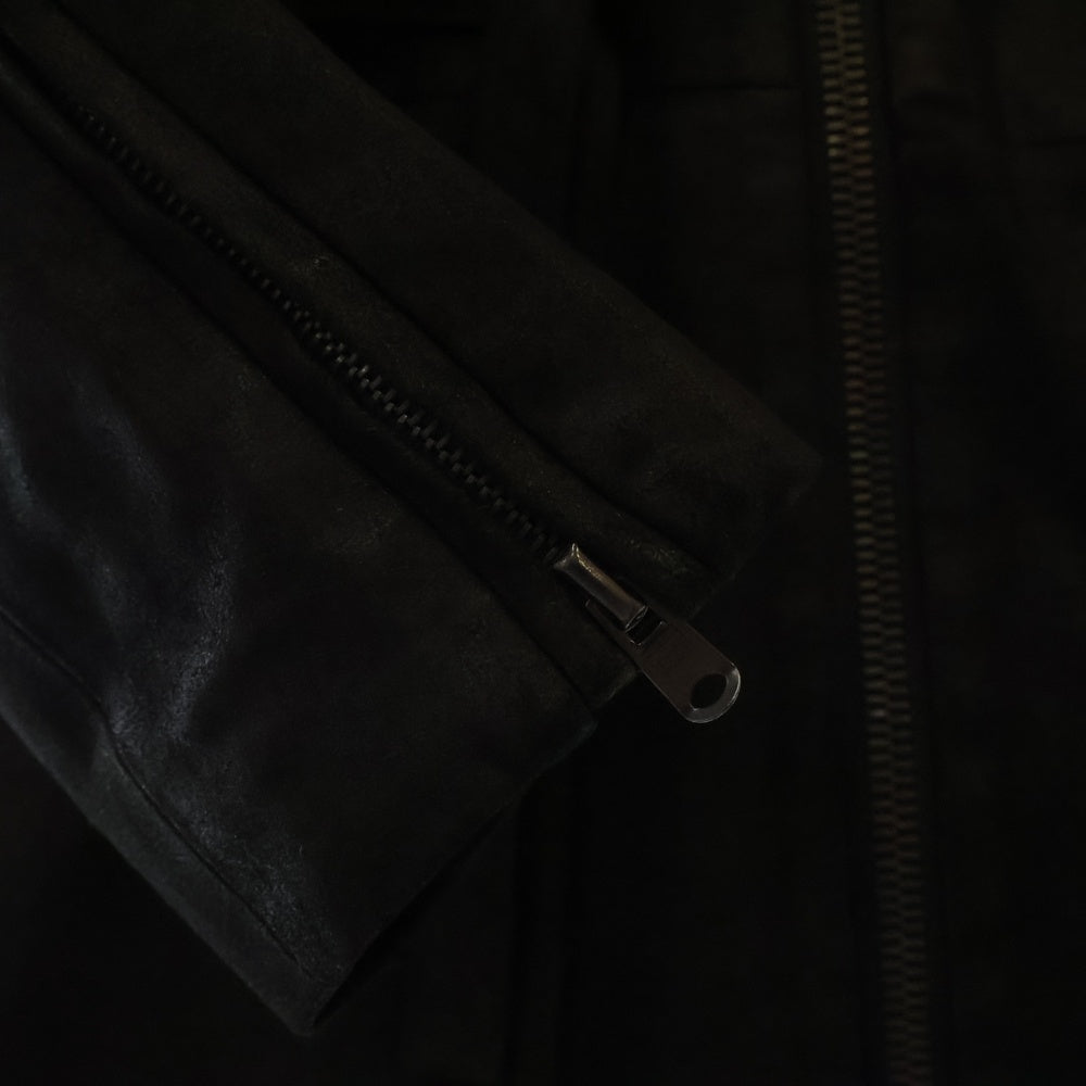 NUMBER (N)INE(ナンバーナイン) 06AW NOIR期 Archive ラムレザー ダブル ロングコート ライダースコート ブラック アーカイブ
