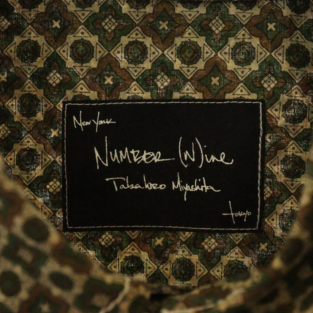 NUMBER (N)INE(ナンバーナイン) 08AW ポートランド期 総柄 ロングスリーブ 長袖シャツ グリーン