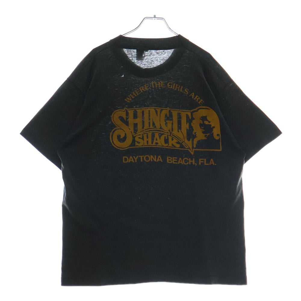 VINTAGE(ヴィンテージ) 80ー90s I SURUIUED 87 BIKE WEEK TEE フロントプリント半袖Tシャツ カットソー ブラック