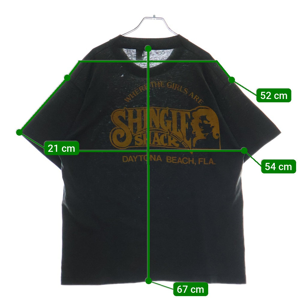 VINTAGE(ヴィンテージ) 80ー90s I SURUIUED 87 BIKE WEEK TEE フロントプリント半袖Tシャツ カットソー ブラック
