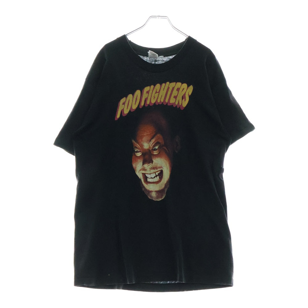 VINTAGE(ヴィンテージ) 90s FOO FIGHTERS EXHAUSTED ALBUM COVER ANGRY FACE TEE フーファイターズ フロントプリント半袖Tシャツ カットソー ブラック