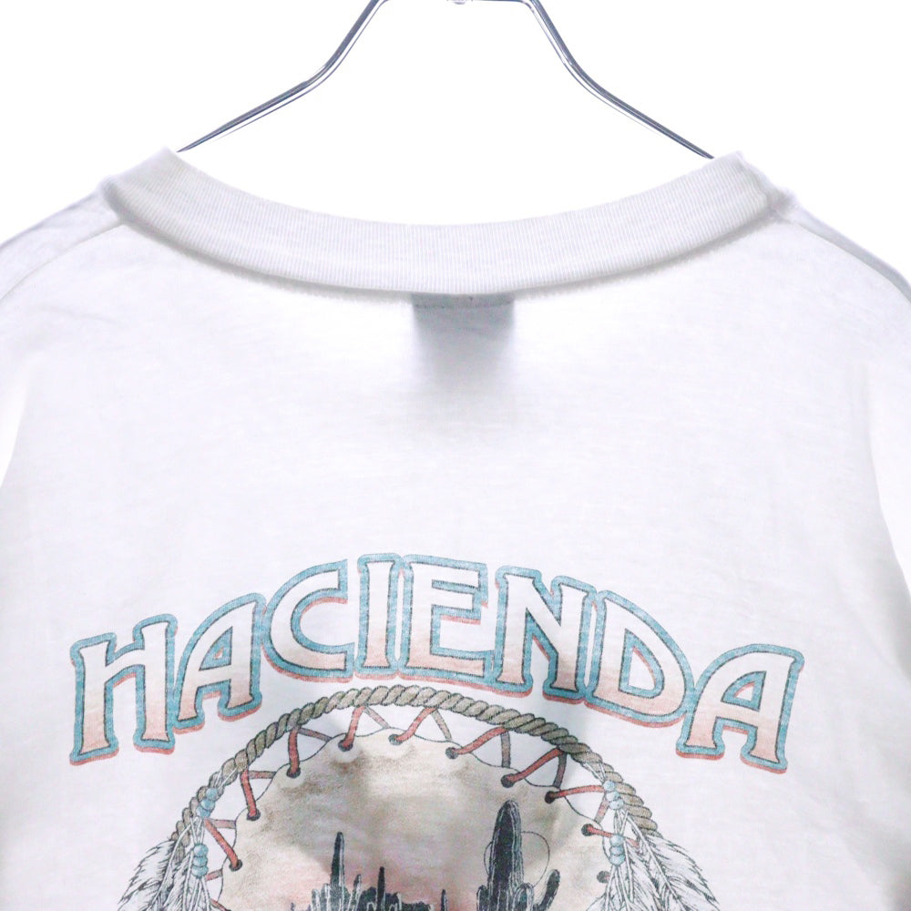 VINTAGE(ヴィンテージ) 00s HARLEY DAVIDSON DAVIES HACIENDA L/S TEE ハーレーダビッドソン ブルー フレイム ロンT 長袖カットソー ホワイト