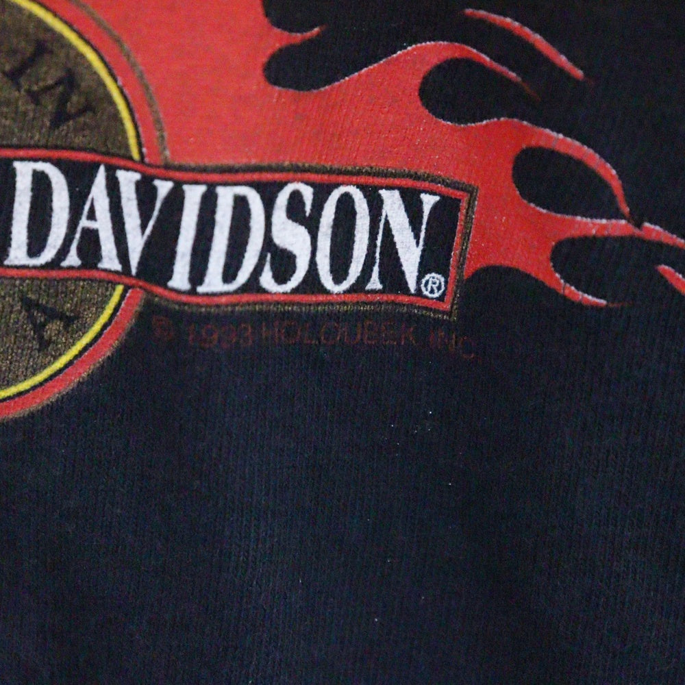 VINTAGE(ヴィンテージ) 90s HARLEY DAVIDSON BOBOs CHOPPER CORNER L/S TEE ハーレーダビッドソン ロンT Tシャツ 長袖カットソー ブラック