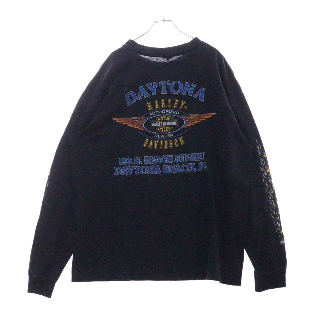 VINTAGE(ヴィンテージ) 00s HARLEY DAVIDSON DAYTONA BIKE WEEK FLORIDA L/S TEE ハーレーダビッドソン ロンT Tシャツ 長袖カットソー ブラック
