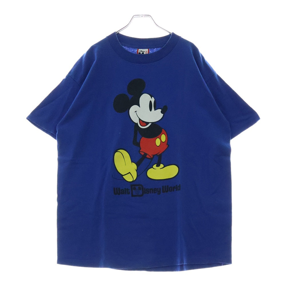 VINTAGE(ヴィンテージ) 90s USA製 Disney Mickey ミッキーマウス フロントプリント半袖Tシャツ カットソー ブルー