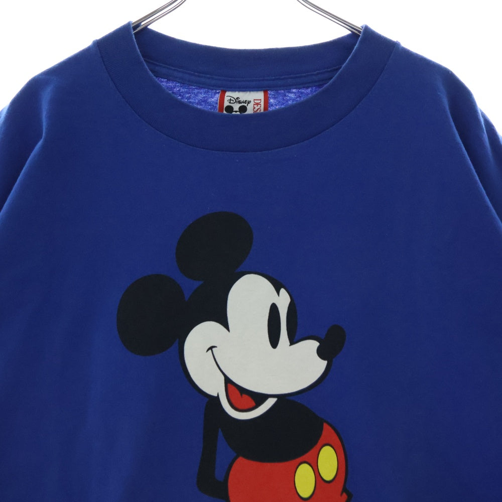 VINTAGE(ヴィンテージ) 90s USA製 Disney Mickey ミッキーマウス フロントプリント半袖Tシャツ カットソー ブルー