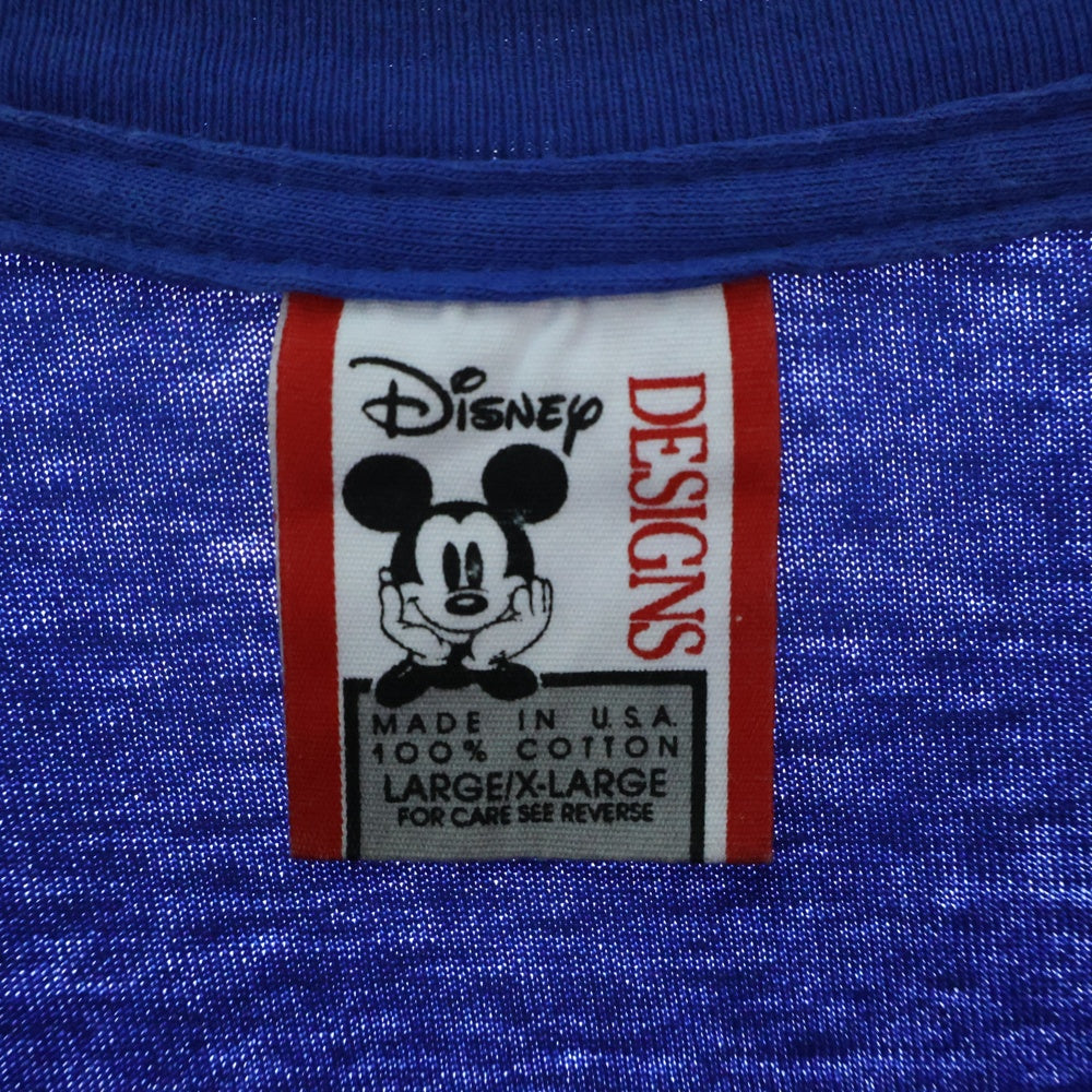 VINTAGE(ヴィンテージ) 90s USA製 Disney Mickey ミッキーマウス フロントプリント半袖Tシャツ カットソー ブルー