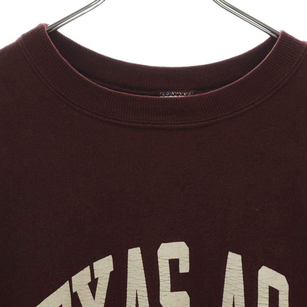 CHAMPION(チャンピオン) 90S 刺繍タグ TEXAS A&M REVERSE WEAVE カレッジロゴ リバースウィーブ クルーネックスウェット バーガンディ