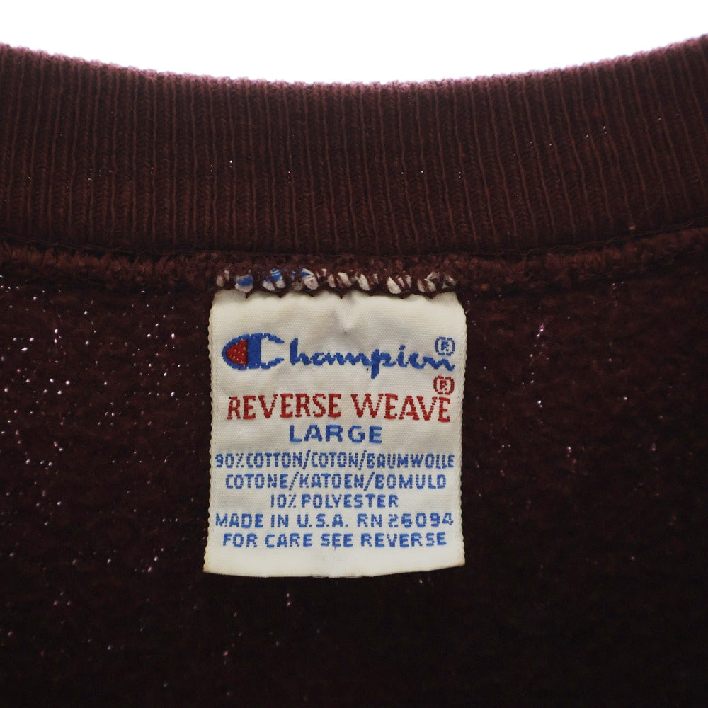 CHAMPION(チャンピオン) 90S 刺繍タグ TEXAS A&M REVERSE WEAVE カレッジロゴ リバースウィーブ クルーネックスウェット バーガンディ