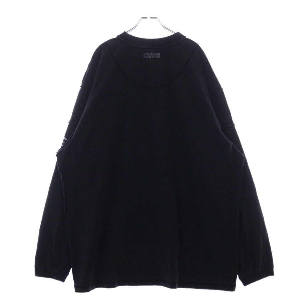 VETEMENTS(ヴェトモン) 23AW Inside Out Shark L/S UE54LS140B インサイドアウト シャークプリント オーバーサイズ 長袖Tシャツ ブラック