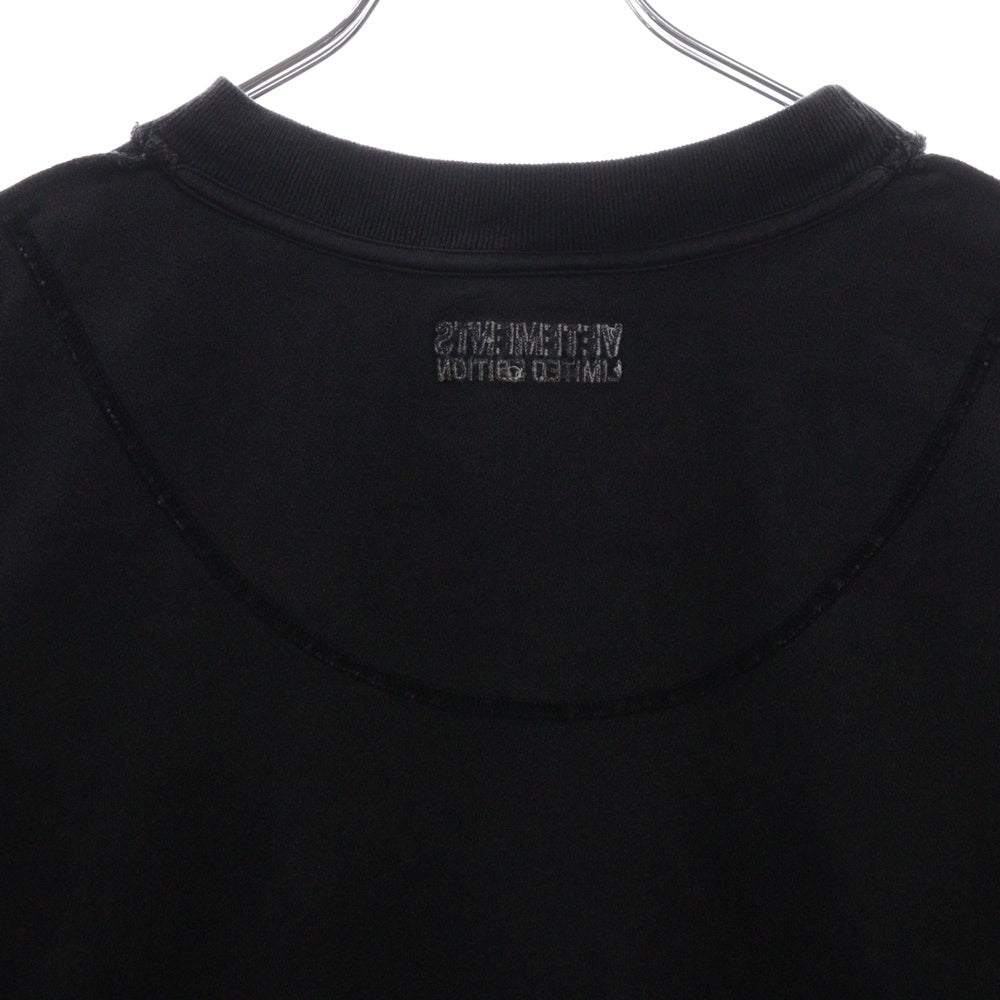 VETEMENTS(ヴェトモン) 23AW Inside Out Shark L/S UE54LS140B インサイドアウト シャークプリント オーバーサイズ 長袖Tシャツ ブラック