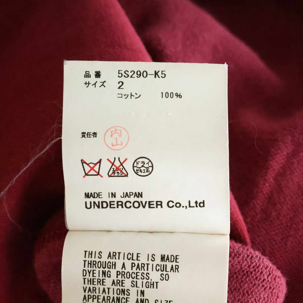 UNDERCOVER(アンダーカバー) 05SS But Beautiful期 再構築クルーネックスウェット プリントトレーナー レッド 5S290-K5