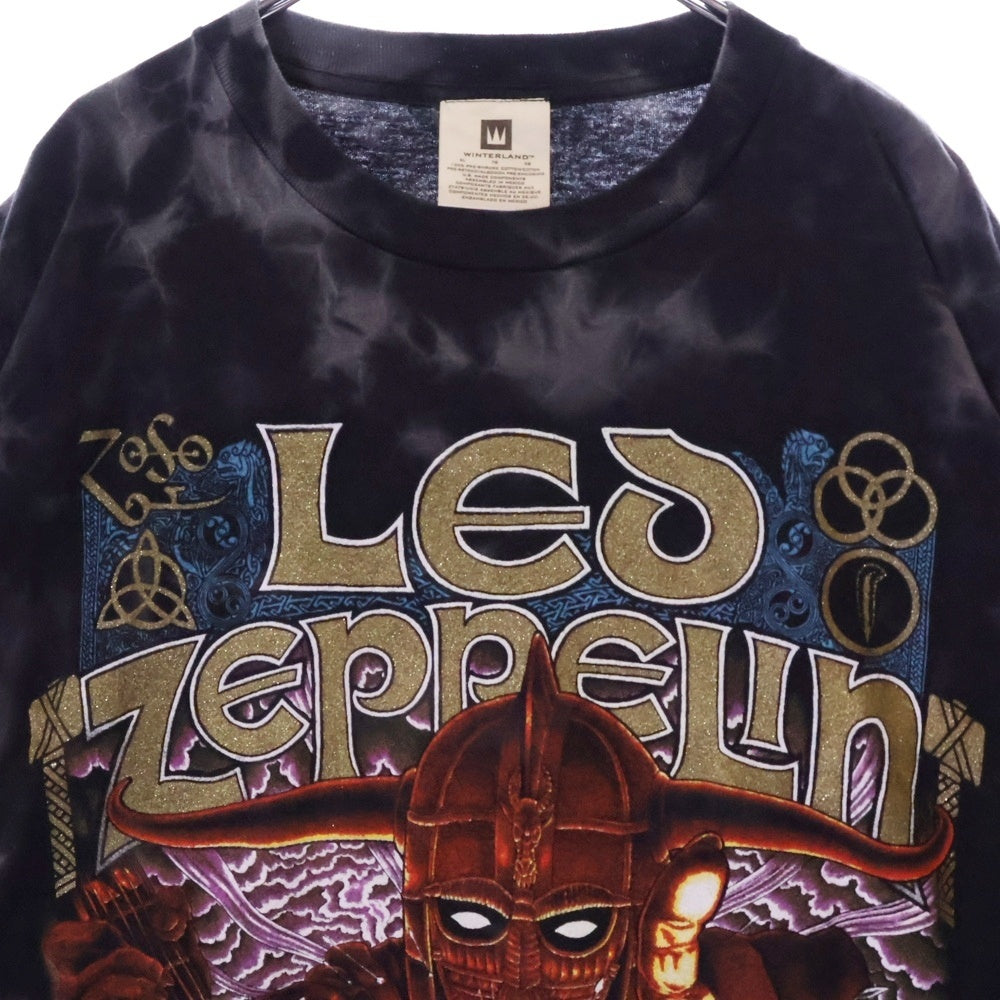 VINTAGE(ヴィンテージ) 90S LED ZEPPELIN 1999 HAMMER OF THE GODS レッド・ツェッペリン タイダイ プリント 半袖Tシャツ ブラック
