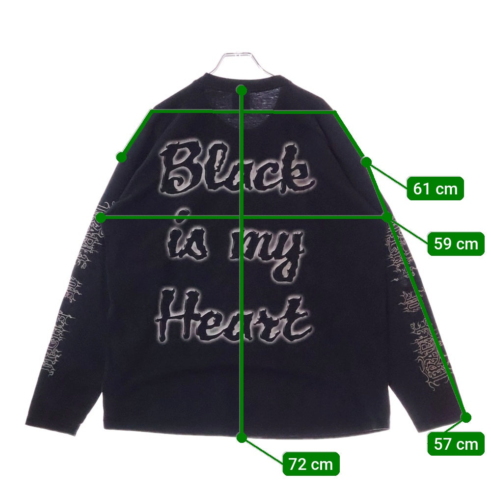 VINTAGE(ヴィンテージ) 00S Cradle Of Filth Black Is My Heart クレイドルオブフィルス 両面プリント ロングスリーブ 長袖Tシャツ ブラック