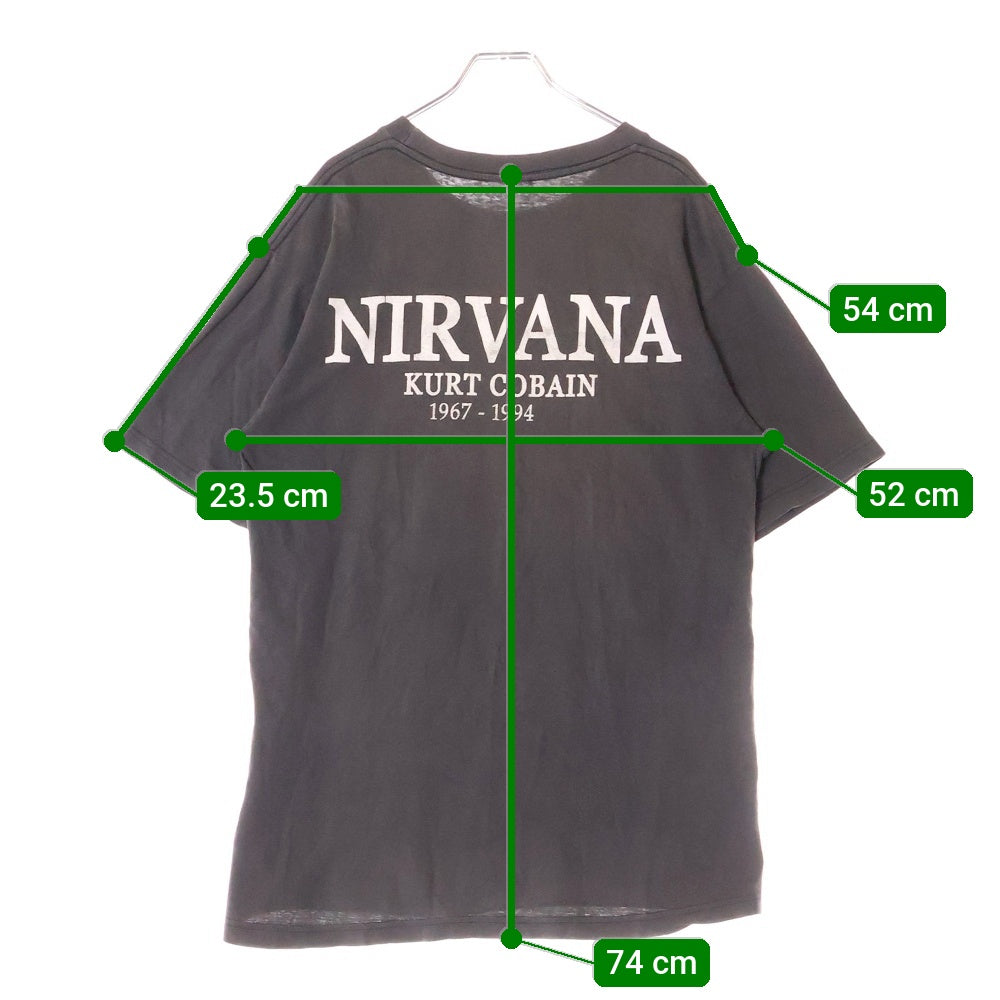 VINTAGE(ヴィンテージ) 90S NIRVANA KURT COBAIN 両面プリント 半袖Tシャツ ブラック
