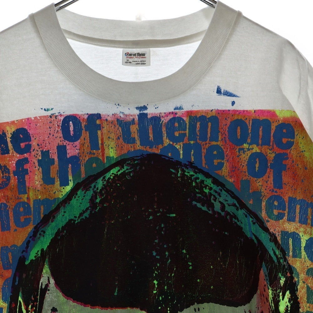 VINTAGE(ヴィンテージ) 90S ONE OF THEM 5th ANNIVERSARY printed by DONROCK ドンロック グラフィックプリント 半袖Tシャツ ホワイト