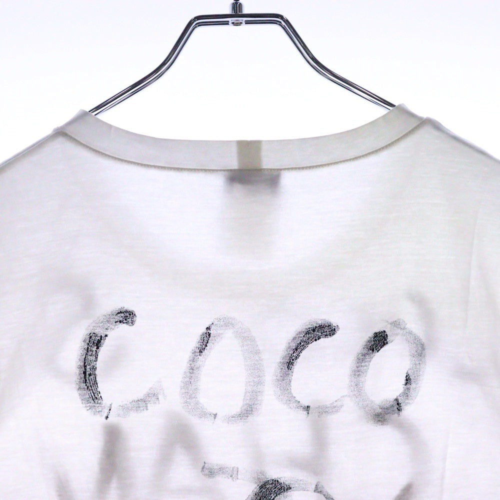 CHANEL(シャネル) 2008 CHRISTMAS クリスマス ハンドペイントデザイン 半袖Tシャツ ホワイト