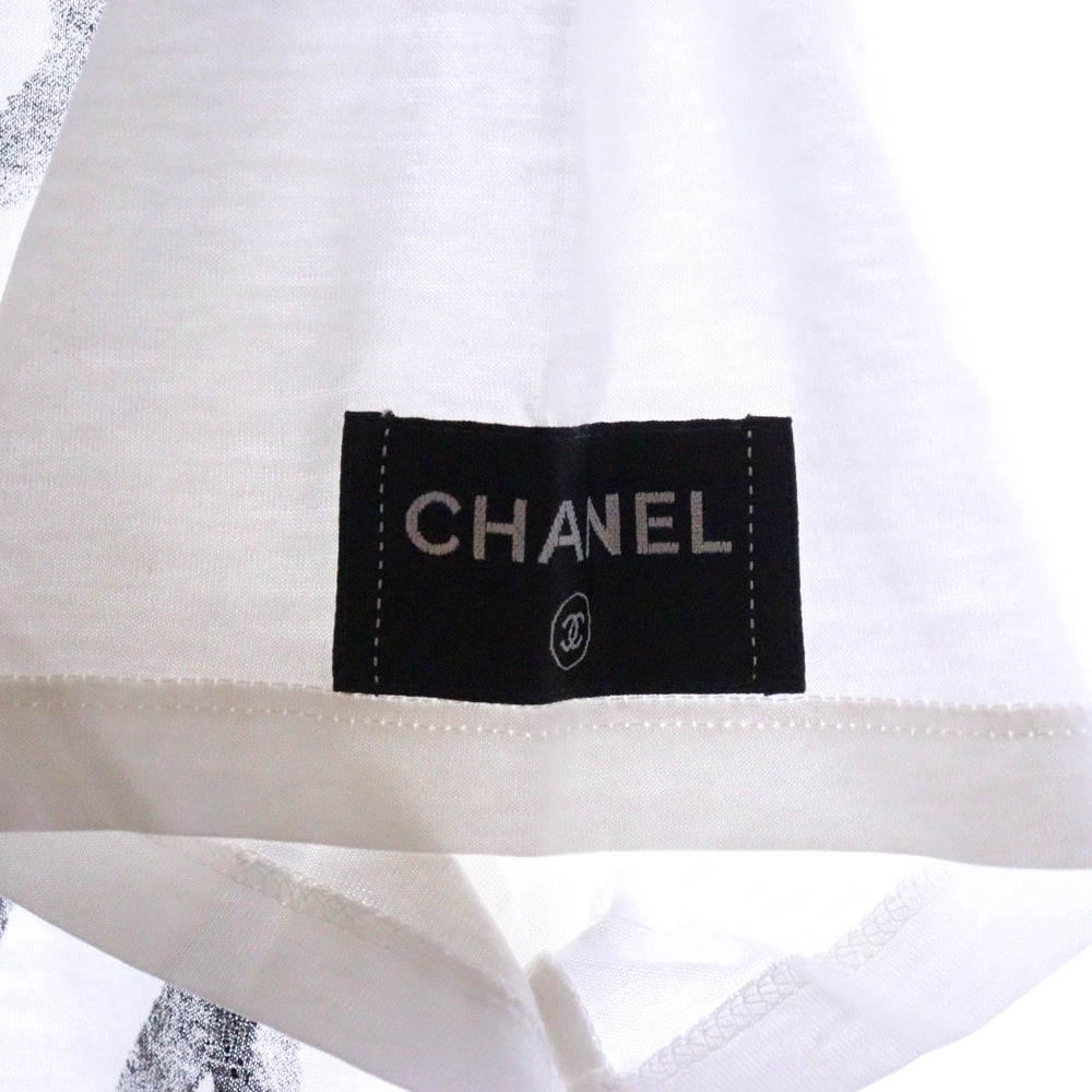 CHANEL(シャネル) 2008 CHRISTMAS クリスマス ハンドペイントデザイン 半袖Tシャツ ホワイト
