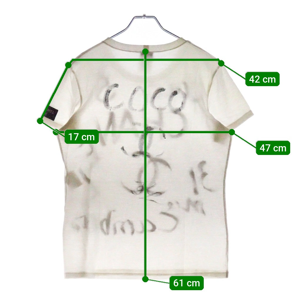 CHANEL(シャネル) 2008 CHRISTMAS クリスマス ハンドペイントデザイン 半袖Tシャツ ホワイト