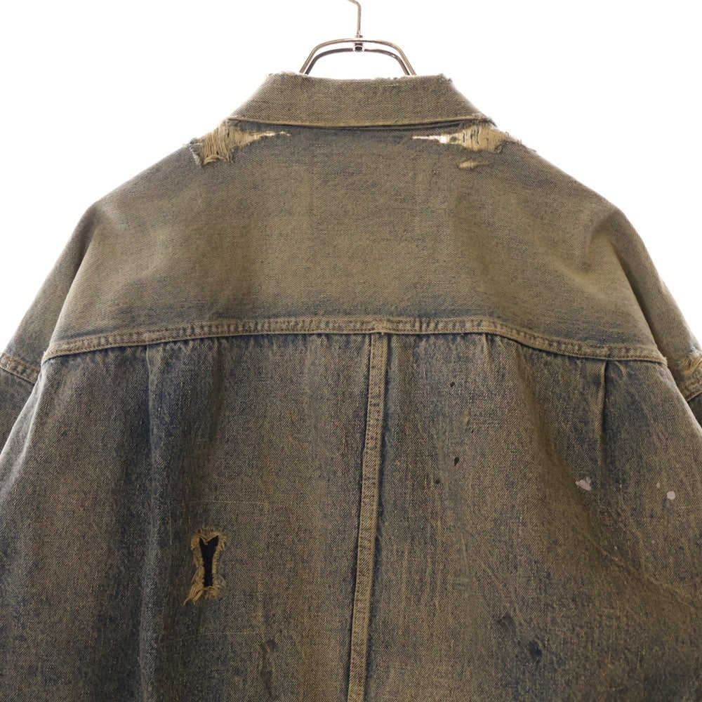 SAINT MICHAEL(セントマイケル) 23AW × BerBerJin DENIM JACKET ベルベルジン 2nd タイプ ダメージ加工 デニムジャケット インディゴ SM-A23-0000-C17