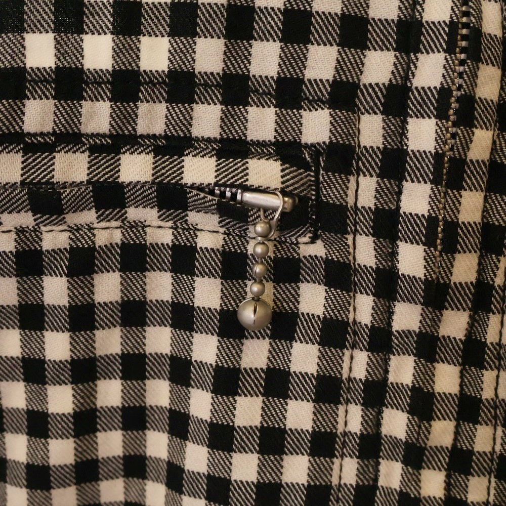JUNYA WATANABE COMME des GARCONS(ジュンヤワタナベ コムデギャルソン) 07AW チェック ジップアップ シャツジャケット ホワイト/ブラック WT-B005