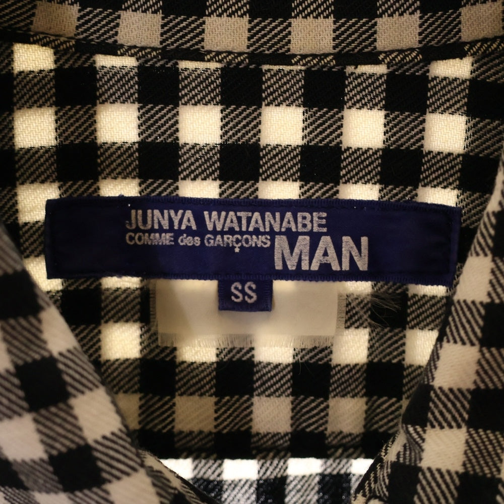 JUNYA WATANABE COMME des GARCONS(ジュンヤワタナベ コムデギャルソン) 07AW チェック ジップアップ シャツジャケット ホワイト/ブラック WT-B005