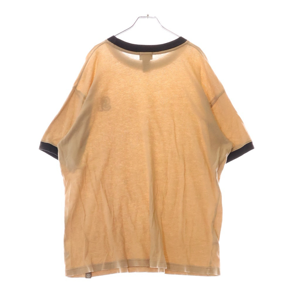 STUSSY(ステューシー) 90S OLD コンタグ コットンメッシュ リンガー 半袖Tシャツ ベージュ