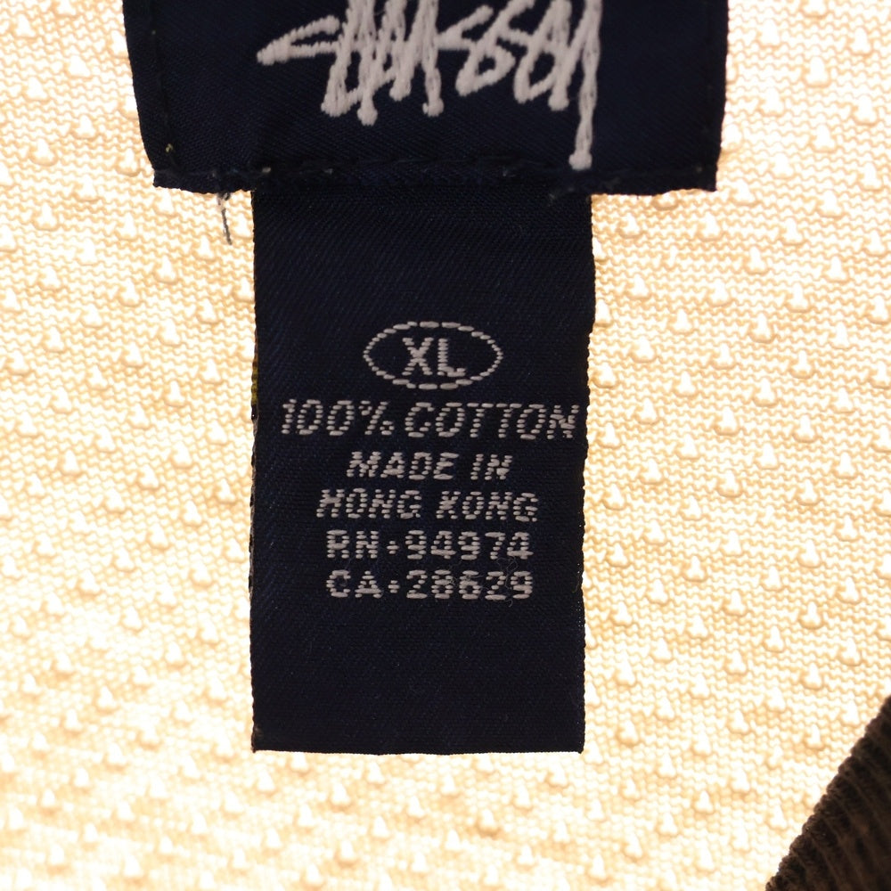 STUSSY(ステューシー) 90S OLD コンタグ コットンメッシュ リンガー 半袖Tシャツ ベージュ