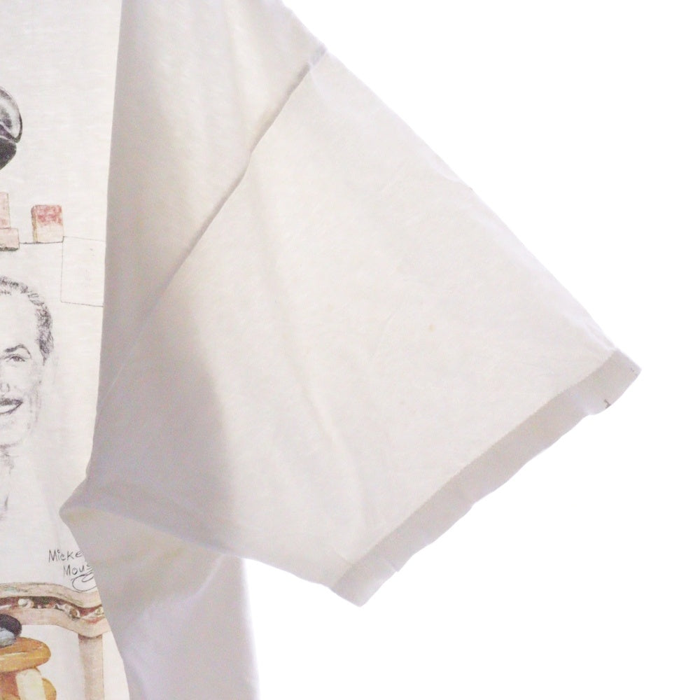 VINTAGE(ヴィンテージ) 90S DISNEY MICKEY MOUSE Norman Rockwell PARODY ミッキー プリント 半袖Tシャツ ホワイト