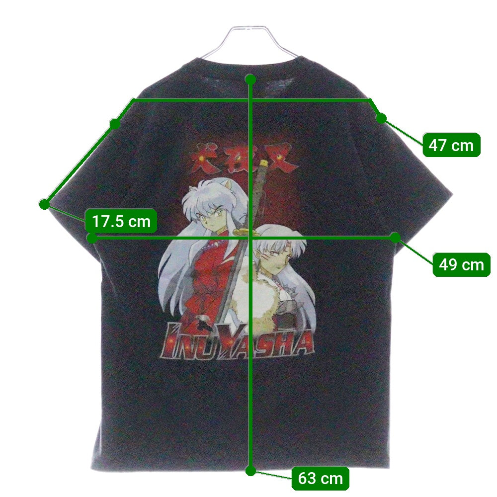 VINTAGE(ヴィンテージ) 00S 犬夜叉 両面プリント 半袖Tシャツ ブラック