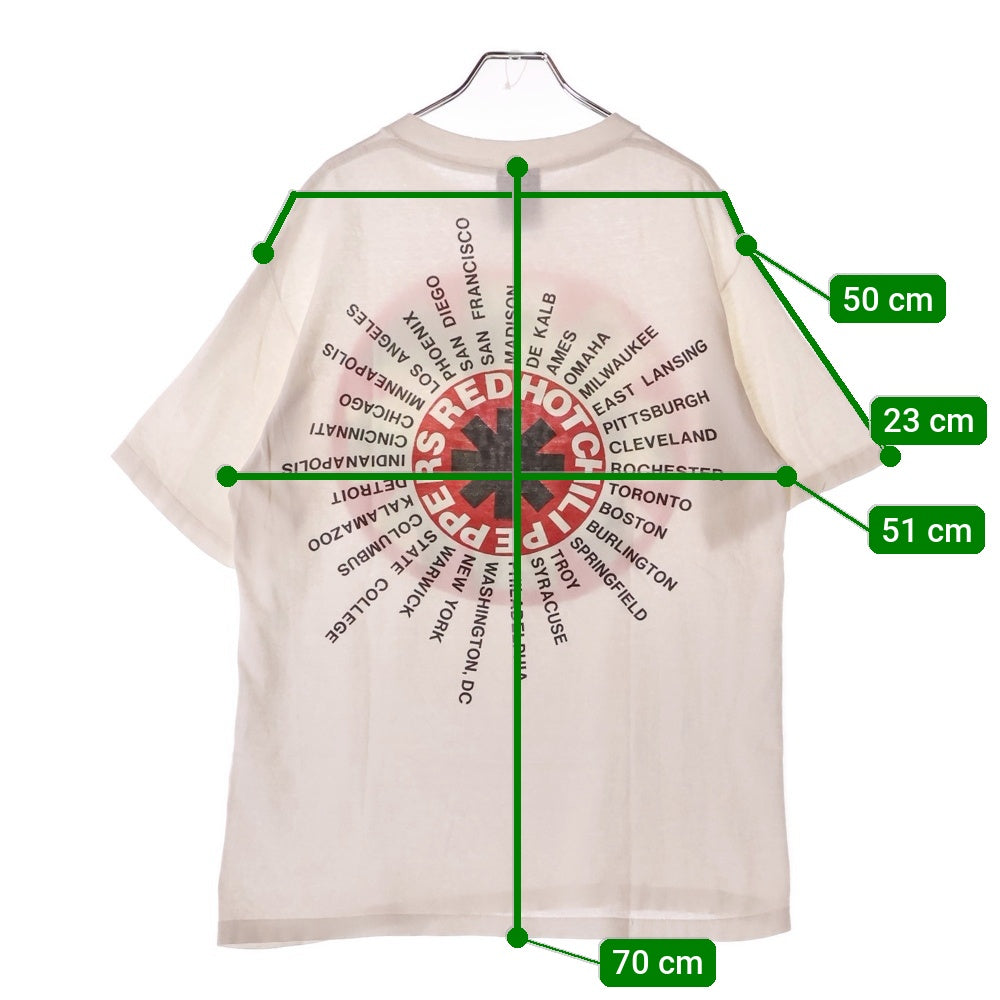 VINTAGE(ヴィンテージ) 90s RED HOT CHILI PEPPERS BLOOD SUGER SEX MAGIK TOUR LOGO & PHOTO 両面プリント 半袖Tシャツ ホワイト