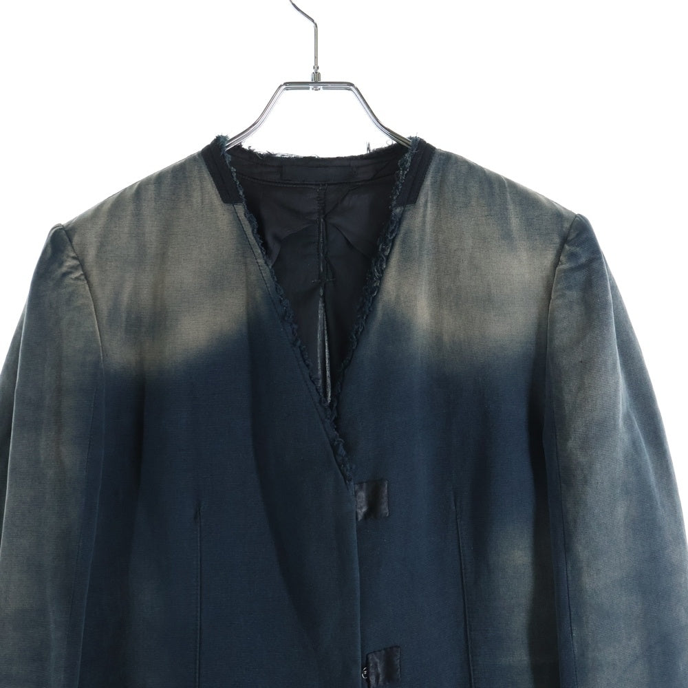Maison Martin Margiela(メゾンマルタンマルジェラ) 04SS Archive 本人期 白タグ カットオフ ヴィンテージ 加工 ノーカラーコート ブラック