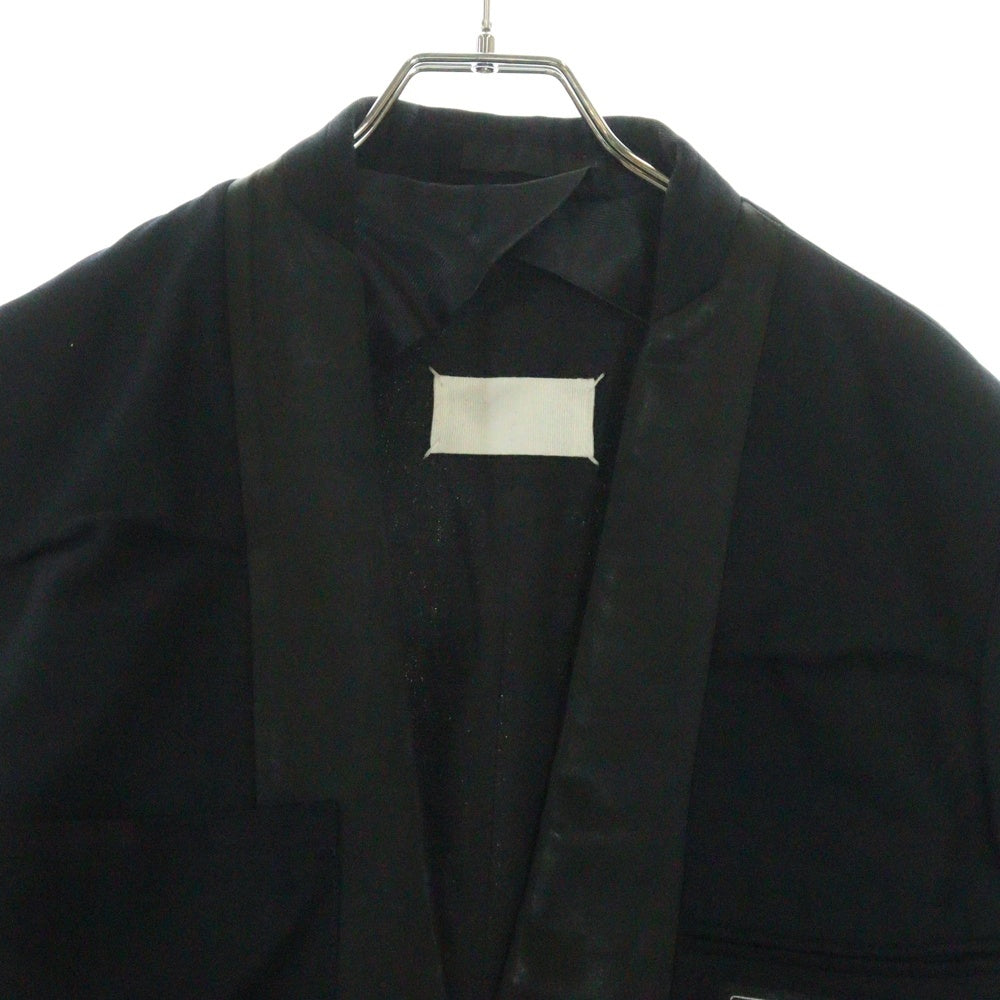Maison Martin Margiela(メゾンマルタンマルジェラ) 04SS Archive 本人期 白タグ カットオフ ヴィンテージ 加工 ノーカラーコート ブラック