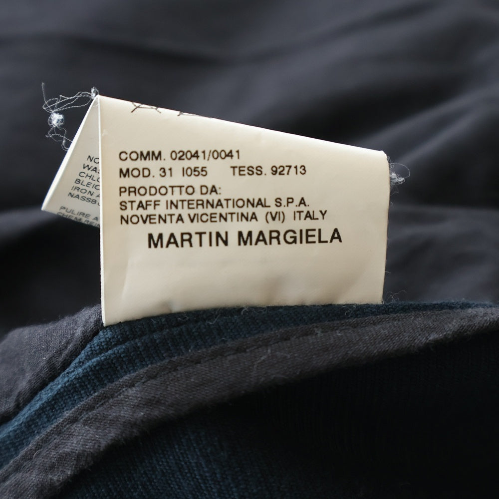 Maison Martin Margiela(メゾンマルタンマルジェラ) 04SS Archive 本人期 白タグ カットオフ ヴィンテージ 加工 ノーカラーコート ブラック