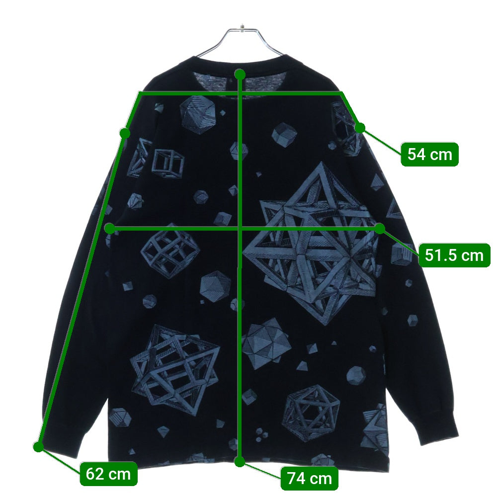 VINTAGE(ヴィンテージ) 90S M.C. Escher OVP L/S エッシャー カメレオン オーバープリント ロングスリーブ 長袖Tシャツ ブラック
