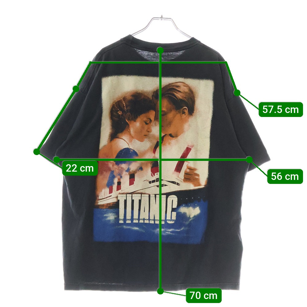 VINTAGE(ヴィンテージ) 90S Titanic Leonardo DiCaprio Movie Bootleg タイタニック レオナルドディカプリオ ブートレグ 両面プリント 半袖Tシャツ ブラック