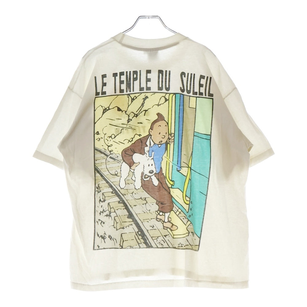 VINTAGE(ヴィンテージ) 90S TINTIN LE TEMPLE DU SULEIL タンタンの冒険 両面プリント 半袖Tシャツ ホワイト