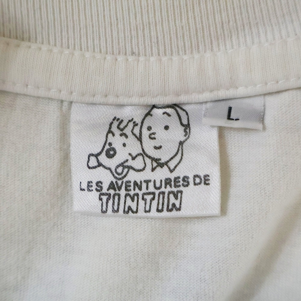 VINTAGE(ヴィンテージ) 90S TINTIN LE TEMPLE DU SULEIL タンタンの冒険 両面プリント 半袖Tシャツ ホワイト