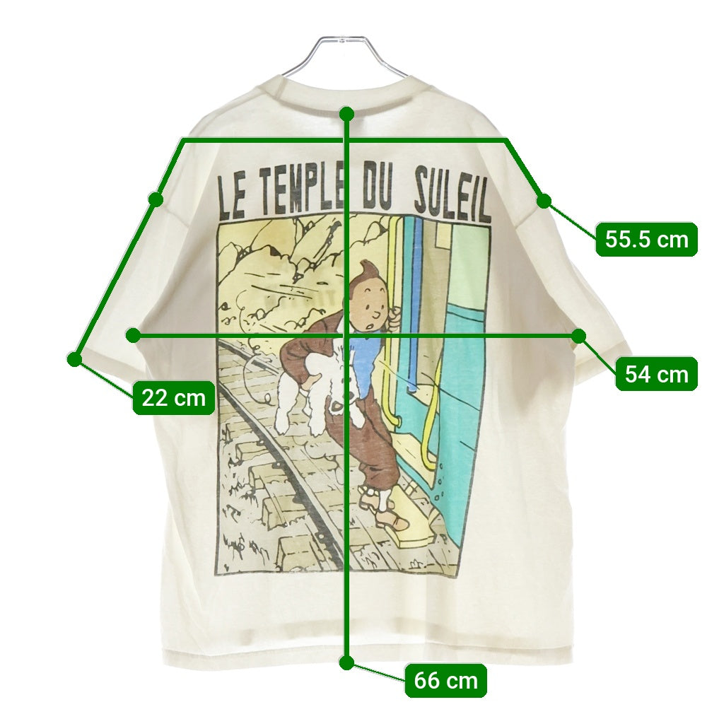 VINTAGE(ヴィンテージ) 90S TINTIN LE TEMPLE DU SULEIL タンタンの冒険 両面プリント 半袖Tシャツ ホワイト