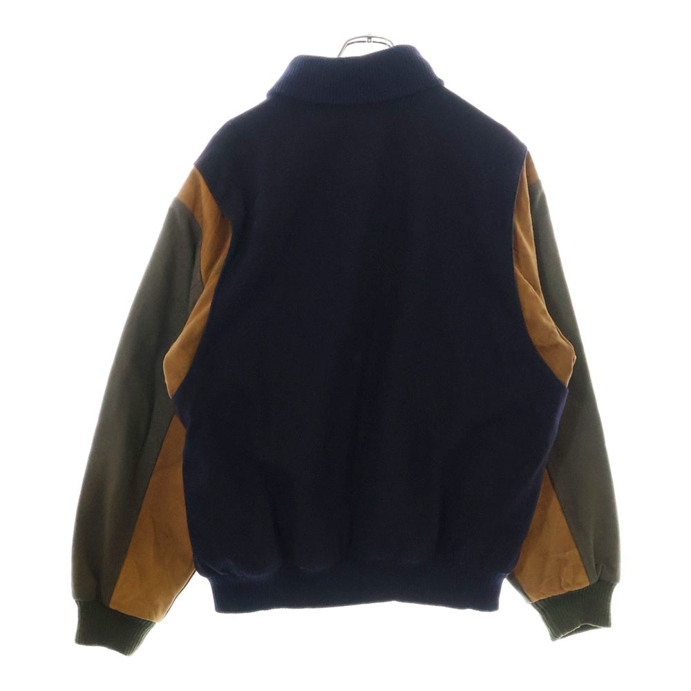 LACOSTE(ラコステ) 90S クレイジーパターン レザー切り替え スタジアムジャケット スタジャン マルチカラー