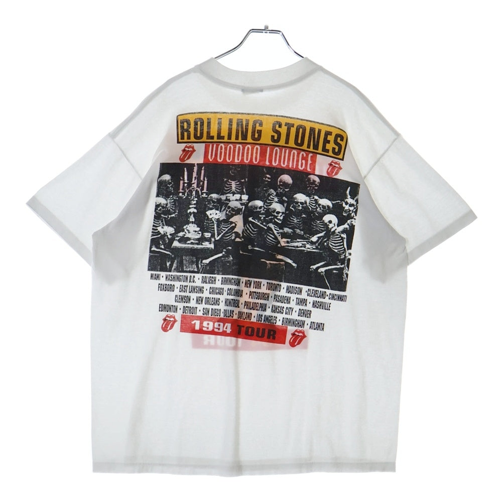 VINTAGE(ヴィンテージ) 90s ROLLING STONES VOODOO LOUNGE 1994 TOUR BOOTLEG ローリングストーンズ 半袖Tシャツ カットソー ホワイト