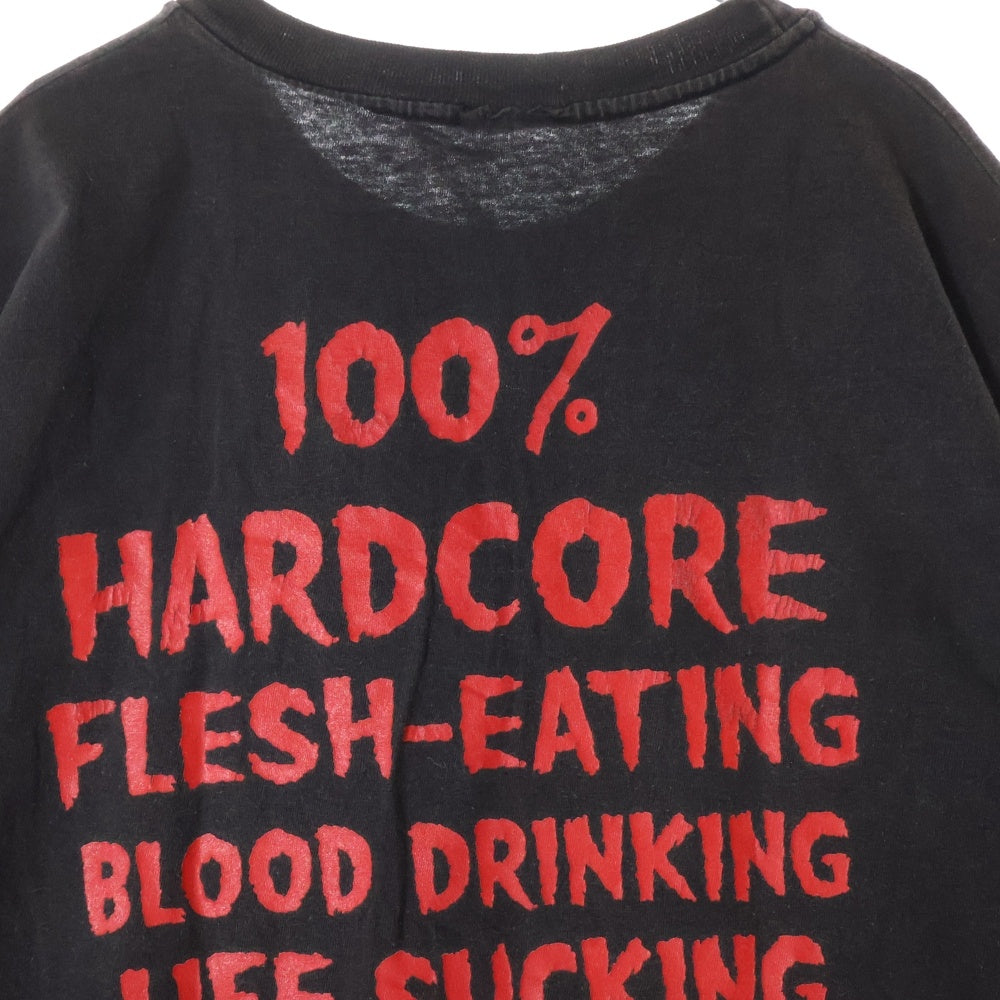 VINTAGE(ヴィンテージ) 90S ROB ZOMBIE100% HARDCORE ロブゾンビ ハードコア 半袖Tシャツ カットソー ブラック