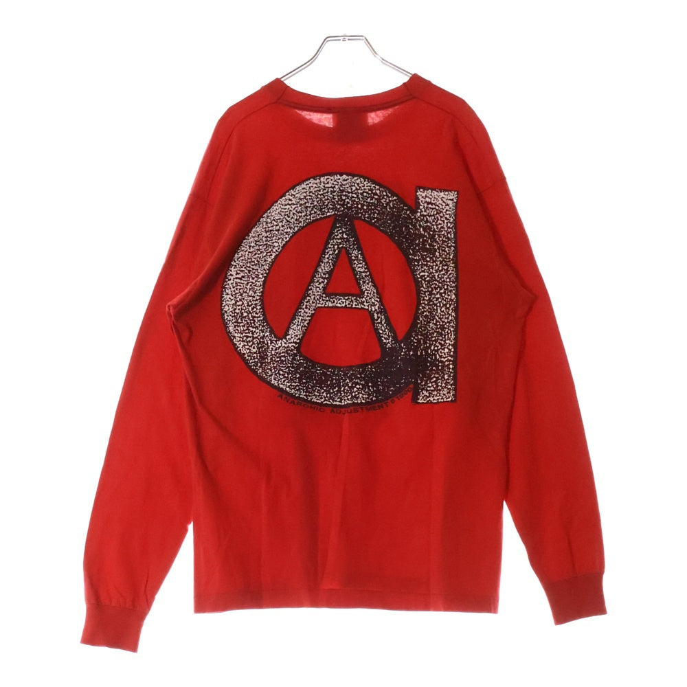VINTAGE(ヴィンテージ) 90S ANARCHIC ADJUSTMENT anarchy logo アナーキックアジャストメント アナーキーロゴ ロングスリーブ 長袖Tシャツ レッド