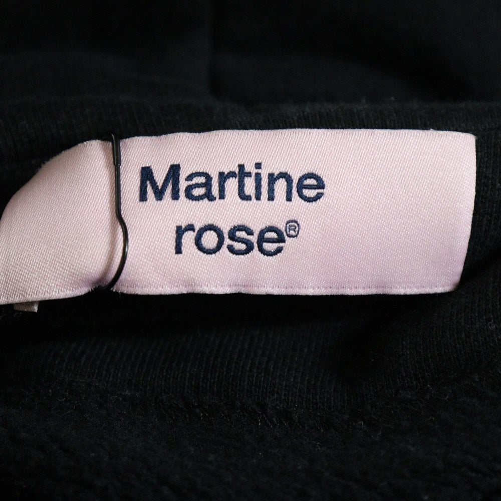 MARTINE ROSE(マーティンローズ) LOGO PULLOVER HOODIE プルオーバー ロゴ刺繍 フーディー パーカー ブラック