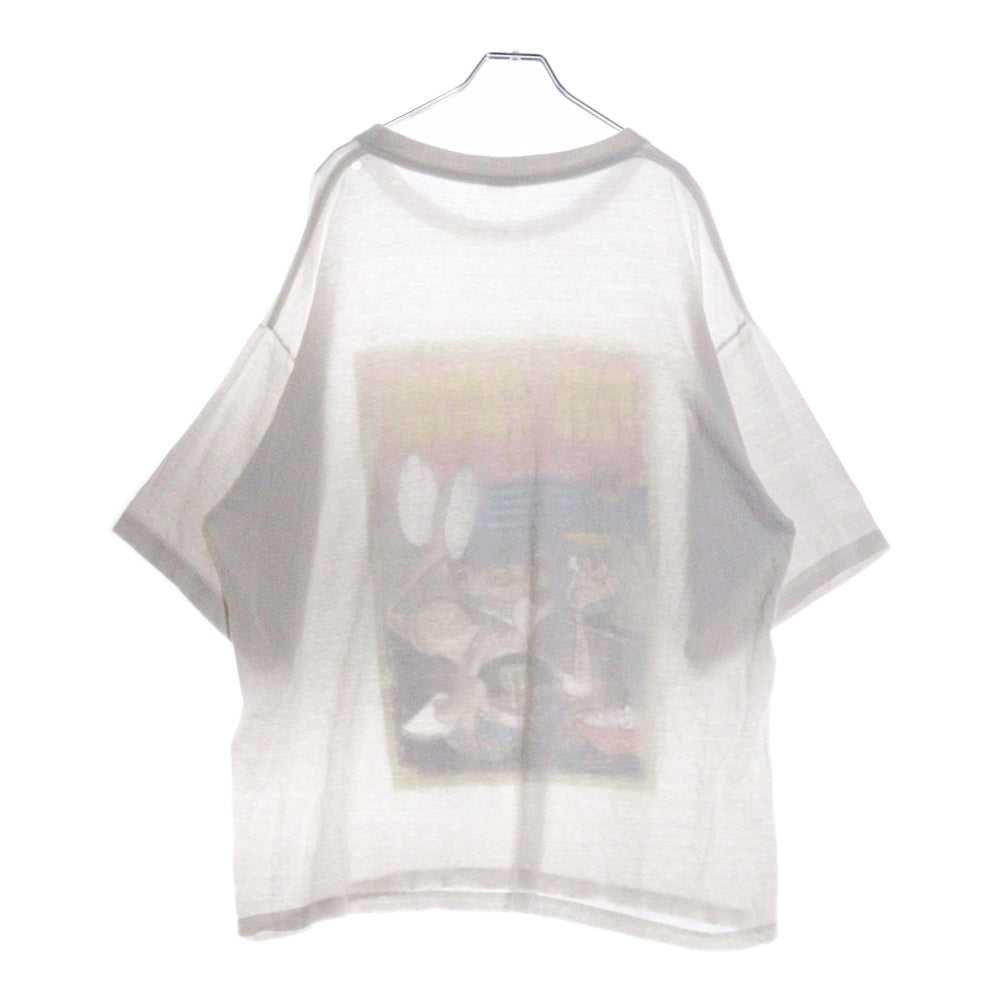 VINTAGE(ヴィンテージ) 90s PINK FICTION ピンクパンサー ピンクフィクション パロディ フロント プリント 半袖Tシャツ ホワイト