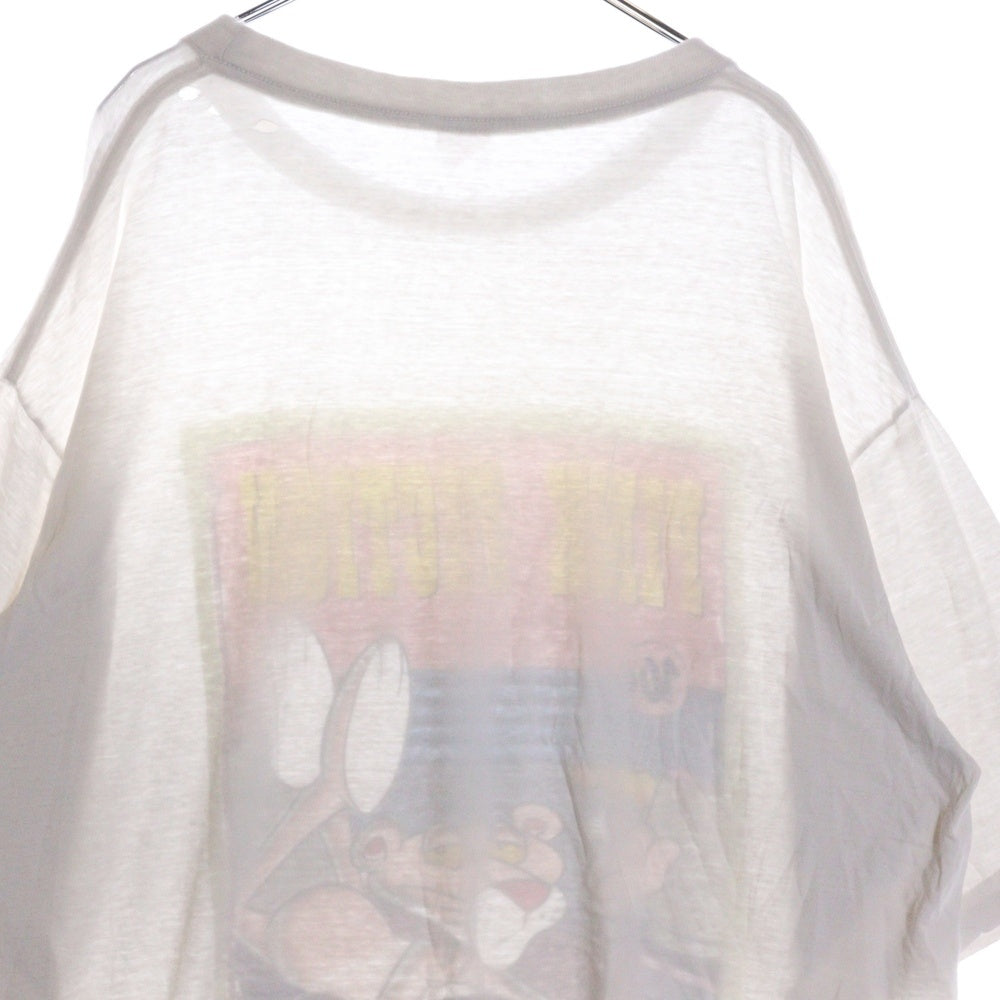 VINTAGE(ヴィンテージ) 90s PINK FICTION ピンクパンサー ピンクフィクション パロディ フロント プリント 半袖Tシャツ ホワイト